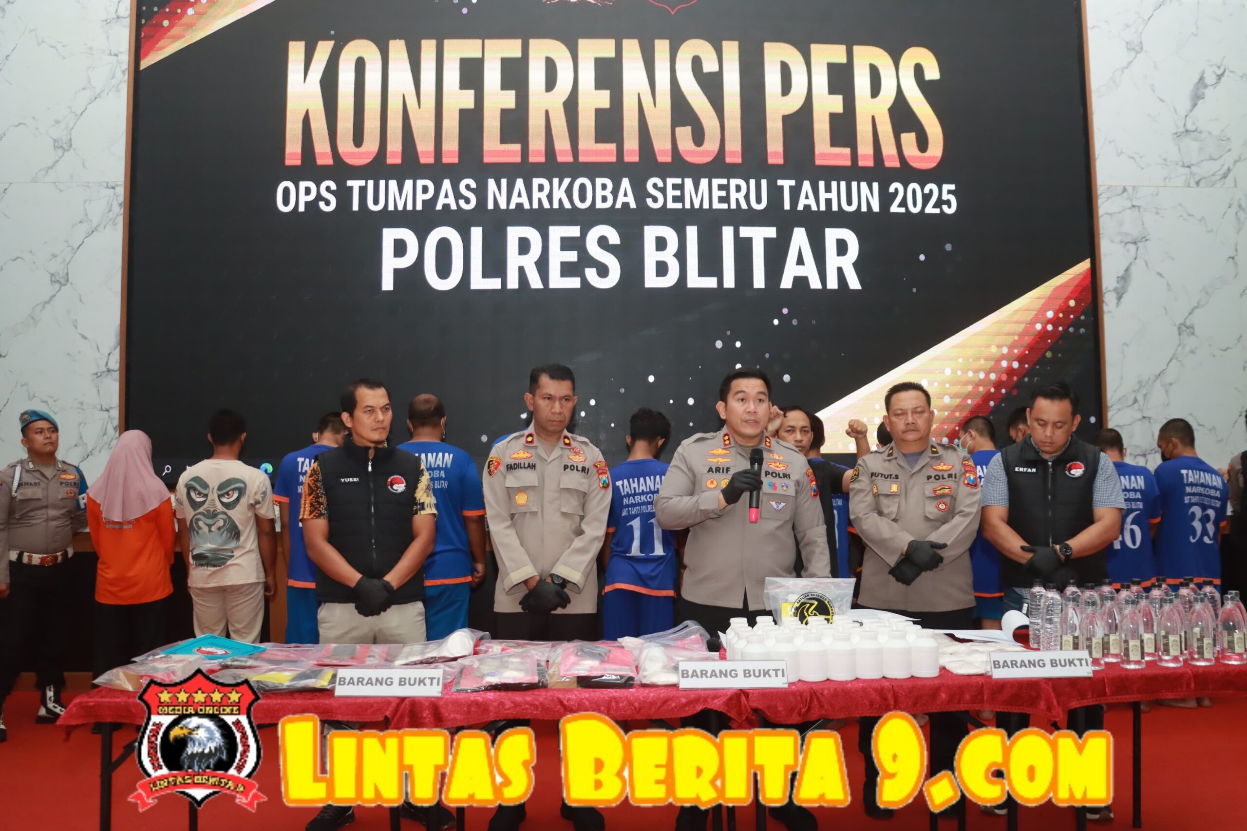 Operasi Tumpas Narkoba 2025 :Polres Blitar Bekuk 13 Tersangka, Ungkap Peredaran Narkoba, Psikotropika, hingga Miras Ilegal