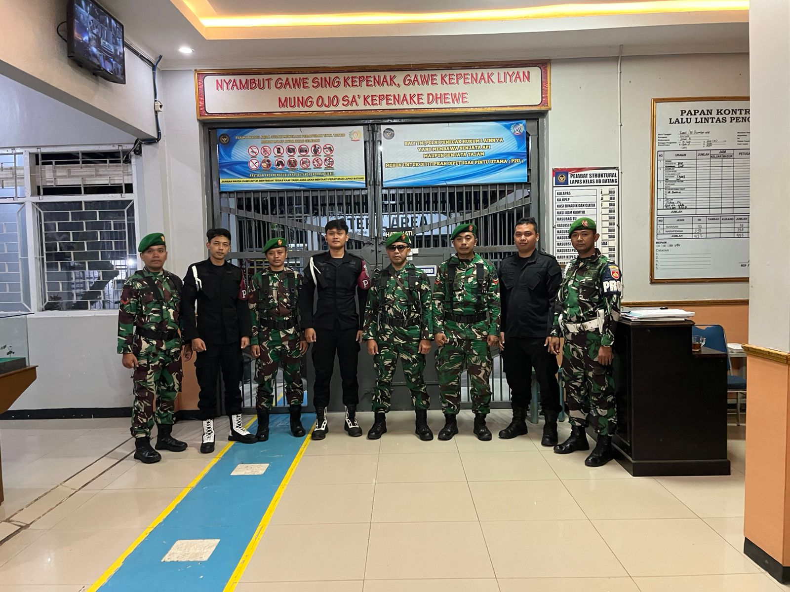 Perkuat Pengamanan Nataru, Lapas Batang Terima Sambang Personel TNI Kodim 0736/Batang