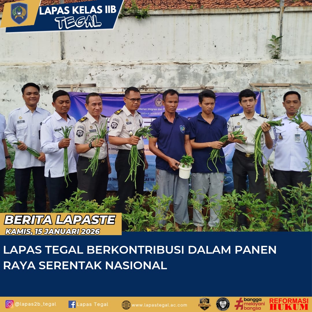 Lapas Tegal Berkontribusi dalam Panen Raya Serentak Nasional
