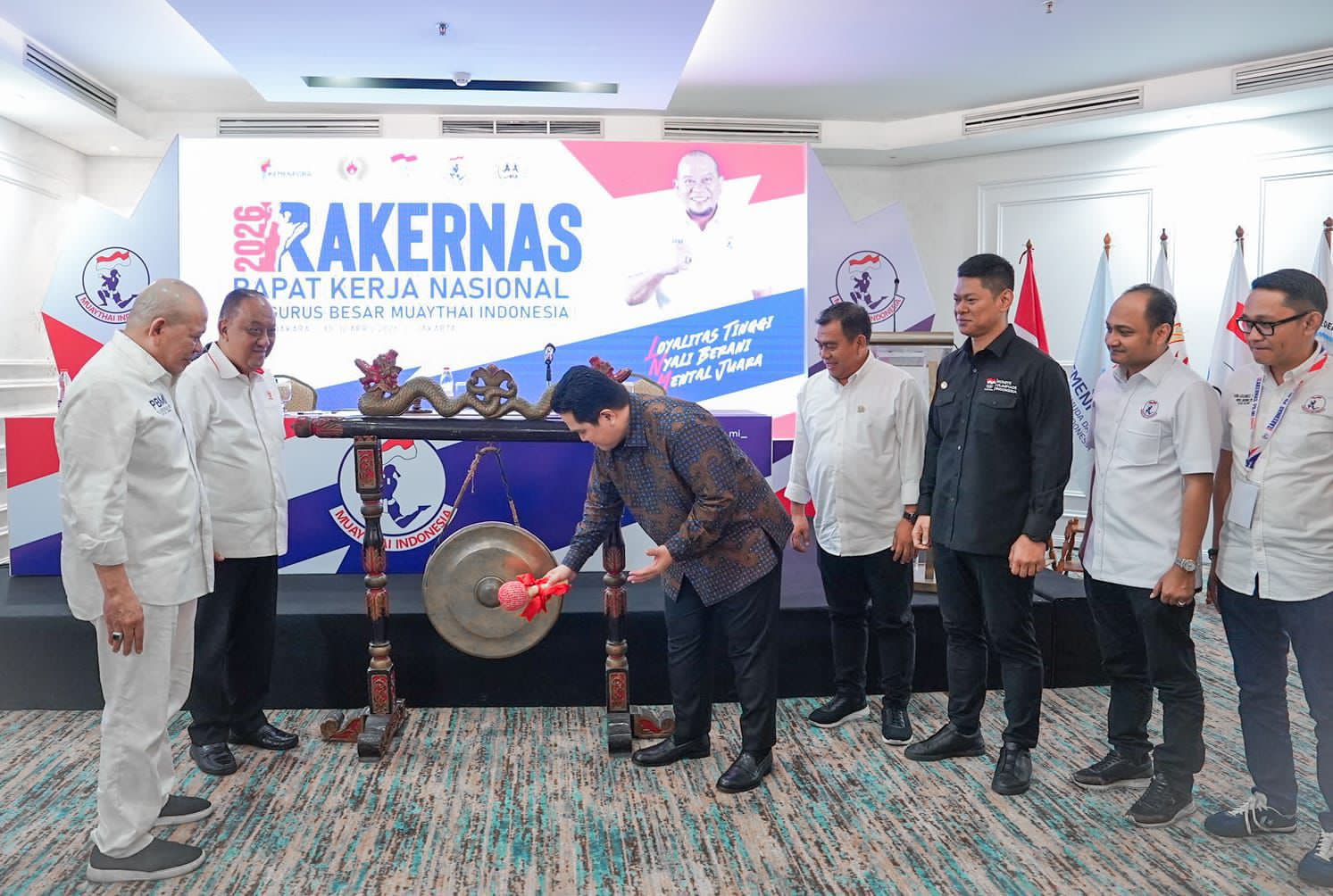 Rakernas Muaythai Indonesia 2026, Menpora Apresiasi Kepemimpinan LaNyalla dan Dorong Prestasi serta Industri Olahraga